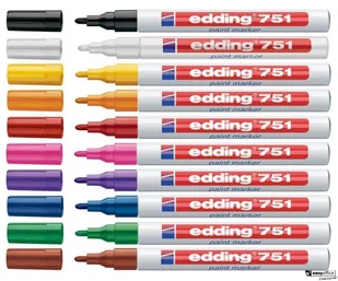 Edding Marker olejowy 1.0-2.0mm czerwony okrągły 751 - Markery do tablic - miniaturka - grafika 2