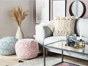 Poduszki dekoracyjne - Beliani Zestaw 2 poduszek dekoracyjnych makrama 45 x 45 cm beżowy NICAEA - miniaturka - grafika 1