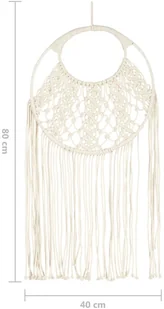 vidaXL Makrama ścienna, 40 x 80 cm, bawełniana - Dekoracje domu - miniaturka - grafika 6