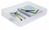 Inne artykuły do sprzątania - Rotho Sundis 1429700096 Pure Opbergbak uit kunststof, organizer voor kantoor, keuken, badkamer, enzovoort, A4-formaat, 32,2 x 23 x 4,6 cm, transparant 1429700096 - miniaturka - grafika 1