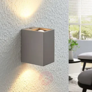 Lampenwelt com Kinkiet LED Cataleya Beton Up&Down 7x12cm - Lampy ścienne - miniaturka - grafika 2