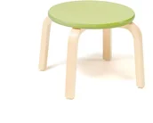 Taborety i hokery - AJ Produkty Stołek drewniany Nemo, 300 mm wys., brzoza, zielony - miniaturka - grafika 1
