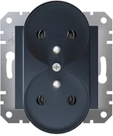 Gniazdka elektryczne - Schneider Electric Gniazdo podwójne Asfora z uziemieniem antracyt EPH9810271 - miniaturka - grafika 1