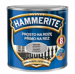 Hammerite Farba do metalu Prosto Na Rdzę połysk srebrny 0 25 l - Farby do metalu - miniaturka - grafika 2