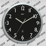 Zegary - Atrix Zegar ścienny rewers z czarną tarczą AC2301B - miniaturka - grafika 1