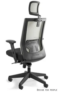 Fotel biurowy, krzesło biurowe Unique Fotel Ergonomiczny NEZ - 6 kolorów kółka do parkietów ciemny szary - Fotele i krzesła biurowe - miniaturka - grafika 6