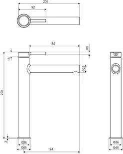 Actima Bateria umywalkowa PI wysoka złota AREX.1202GL - Baterie umywalkowe - miniaturka - grafika 5