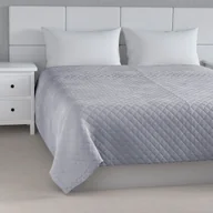 Narzuty - Dekoria Narzuta pikowana w romby srebrzysty szary szer.260 × dł.210 cm Velvet 1235-704-24 - miniaturka - grafika 1