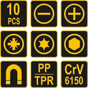 Vorel ZESTAW KOŃCÓWEK ŚRUBOKRĘT 6CZ Z UCHWYTEM 64960 - Śrubokręty - miniaturka - grafika 3