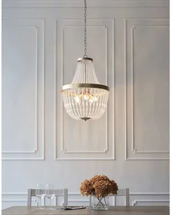 Endon Żyrandol LAMPA wisząca CELINE 81913 Endon pałacowa OPRAWA glamour ZWIS z kryształkami na łańcuchu przezroczysty różowe złoto 81913 - Lampy sufitowe - miniaturka - grafika 5