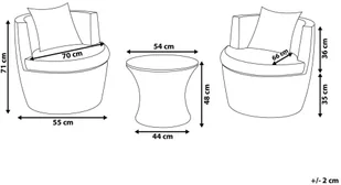 Beliani Zestaw mebli balkonowych rattanowy szary CAPRI - Fotele i krzesła ogrodowe - miniaturka - grafika 3