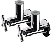 Zawory i kraniki - Sanitop-Wingenroth Designerski zawór kątowy z rozetą wsuwaną | EXKLUSIV II | 1/2 cala | mosiądz chromowany | zestaw 2 sztuk 22538 0 - miniaturka - grafika 1