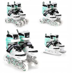 Łyżworolki 4w1 Rolki Wrotki Łyżwy Regulowane 39-42 - Rolki - miniaturka - grafika 2