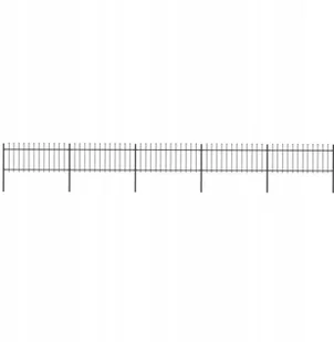 Vidaxl z prętów z grotami, stalowe, 8,5 x 0,8 m, czarne - Ogrodzenia - miniaturka - grafika 2