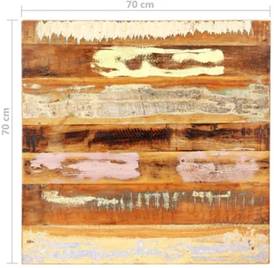 vidaXL Kwadratowy blat stołu 70x70 cm, 25-27 mm, lite drewno z odzysku vidaXL - Blaty meblowe i parapety okienne - miniaturka - grafika 6