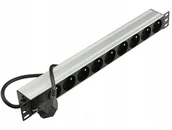 Pozostałe akcesoria sieciowe - Neku Listwa zasilająca do szaf Rack 19'' 9 gniazd - miniaturka - grafika 1