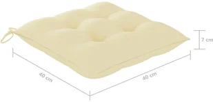 vidaXL vidaXL Poduszki na krzesła, 4 szt., kremowe, 40x40x7 cm, tkanina - Poduszki na krzesła - miniaturka - grafika 6