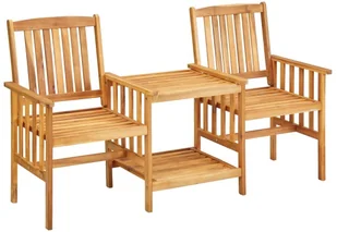 vidaXL Krzesła ogrodowe ze stolikiem, 159x61x92 cm, lita akacja - Meble ogrodowe - miniaturka - grafika 3
