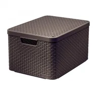 Pudła i pojemniki do przechowywania - Curver Organizer z pokrywką Style, brązowy, L - miniaturka - grafika 1