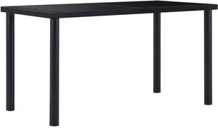 vidaXL 5-częściowy zestaw jadalniany, obity sztuczną skórą, czarny - Stoły z krzesłami - miniaturka - grafika 2