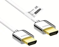 Kable - mumbi mumbi 26015 UltraThin HDMI 2.0 kabel High Speed z Ethernetem 1 m (Ultra HD, 4K, 3D, 2160p do 60Hz, HDR, HLG) wtyk metalowy, pozłacany 24-karatowym złotem, 1,00 m, biały UltraThin HDMI 2.0 Kabel - miniaturka - grafika 1