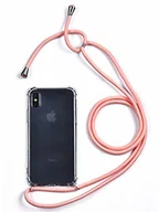 Etui i futerały do telefonów - Trop Saint Trop Saint Etui ochronne ze sznurkiem do iPhone X/XS, silikonowe, przezroczyste, z obrożą jasnoróżowy HTR-17 - miniaturka - grafika 1