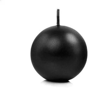 Party Deco Świeca ""Kula"" metaliczna, czarna - 6 cm - 1 szt. SKUMET60-010-OP - Świece - miniaturka - grafika 2