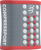 Ściągacze i opaski sportowe - COMPRESSPORT Frotka na nadgarstek Sweatband szaro-koralowa - miniaturka - grafika 1