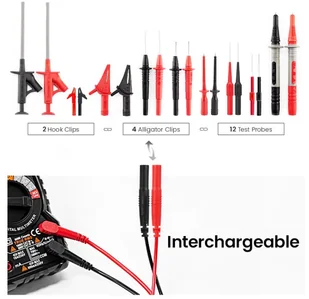 KAIWEETS KAIWEETS KET05 Zestaw przewodów testowych do multimetrów 23PCS 498080EUDF - Akcesoria do urządzeń pomiarowych - miniaturka - grafika 3