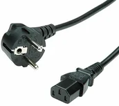 Kable - Value kabel zasilający, proste gniazdo IEC | kabel z wtyczką ze stykiem ochronnym i gniazdem IEC C13 | czarny | 0,6 m 19.99.1017 - miniaturka - grafika 1