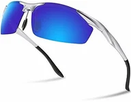 Okulary przeciwsłoneczne - Retro PAERDE Wayfarer okulary przeciwsłoneczne mężczyźni soczewka polaryzacyjna jazda okulary Al-Mg rama metalowa unisex okulary przeciwsłoneczne. - srebrny niebieski - miniaturka - grafika 1