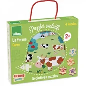 Puzzle - Vilac Drewniane Puzzle Progresywne FARMA 2632 - miniaturka - grafika 1