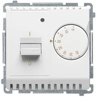 Regulatory i termostaty - Kontakt Simon SA BASIC Regulator temperatury z czujnikiem wewnętrznym, 16A, 230V~. Montaż gniazda na wkręty do puszki; biały BMRT10w.02/11 - miniaturka - grafika 1
