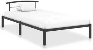 vidaXL Rama łóżka, czarna, metalowa, 90 x 200 cm - Łóżka - miniaturka - grafika 8