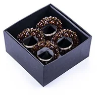 Akcesoria do wc - Legendarte legendarte legendhome allacciatovagliolo biżuteria zestaw 4 sztuki, metal/szkło/PCW, brązowa, 14 x 14 x 7 cm LH-026 - miniaturka - grafika 1