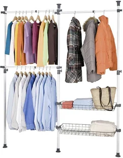 Wenko WENKO herkulesie Duo regulowana Wewnętrzny system teleskopowy, garderoby-system, nierdzewna, Biały, 38 x 215 x 300 cm 50611100 - Wieszaki i stojaki - miniaturka - grafika 18