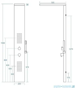 Corsan Tugela czarny S-029MCZ | - Panele prysznicowe - miniaturka - grafika 2