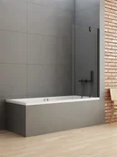 Parawany nawannowe - New Trendy parawan nawannowy New Soleo Black 90 cm, wys. 140 cm, wspornik prostopadły, szkło czyste 6 mm P-0051-WP - miniaturka - grafika 1