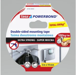 Tesa Taśma dwustronna montażowa Supermocna 5m H5579203 - Taśmy izolacyjne i naprawcze - miniaturka - grafika 2