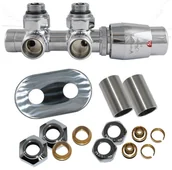 Głowice termostatyczne - Vario Term Zestaw All in One Twins RTL, Kolor: Piaskowy strukturalny, Orientacja zaworu: Prawy, Rodzaj instalacji: Miedziana - CU 15 mm ATRTL09/P/CU - miniaturka - grafika 1