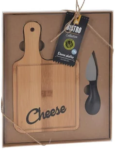 EH Excellent Houseware Deska do krojenia Bambusowa DESKA DO SERÓW + nóż nożyk do sera 121206 - Deski do krojenia - miniaturka - grafika 3