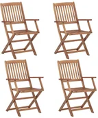 Fotele i krzesła ogrodowe - vidaXL Składane krzesła ogrodowe, 4 szt., lite drewno akacjowe - miniaturka - grafika 1