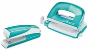 Zszywacze biurowe - Zszywacz i dziurkacz mini WOW lodowy niebieski 55612051 - miniaturka - grafika 1