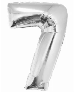 GoDan Balon foliowy cyfra 7, 34", srebrna FG-C85S7 - Balony i akcesoria - miniaturka - grafika 3