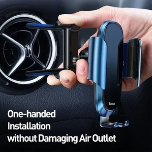 Baseus Future Gravity | Uchwyt samochodowy na okrągłą kratkę nawiewu do telefonu 4-6.5'' | niebieski SUYL-BWL03 - Uchwyty samochodowe do telefonów - miniaturka - grafika 9