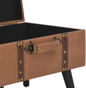 vidaXL Stołek ze schowkiem, 40 cm, brązowy, sztuczna skóra vidaXL - Pufy i podnóżki - miniaturka - grafika 8