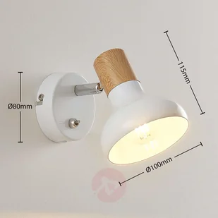 Lampenwelt com Biały metalowy reflektor Fridolin z przełącznikiem - Lampy ścienne - miniaturka - grafika 3