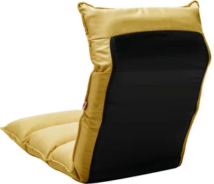 vidaXL Składane krzesło podłogowe, musztardowe, tkanina vidaXL - Pufy i podnóżki - miniaturka - grafika 4