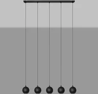 Lampy sufitowe - EULUNA Lampa wisząca Midnight cała czarna 5-pkt. - miniaturka - grafika 1