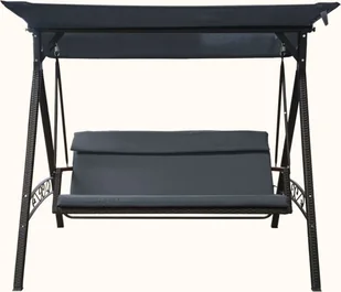 Rojaplast huśtawka ogrodowa RATTAN szara - Huśtawki - miniaturka - grafika 2